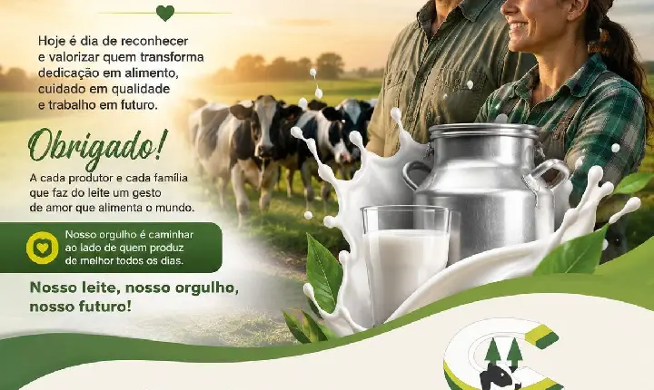 1º de Junho: Dia Mundial do Leite celebra quem produz alimento e desenvolvimento no campo