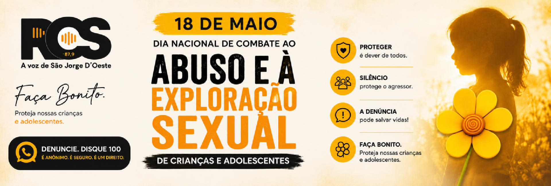 🚫 18 de Maio: Dia Nacional de Combate ao Abuso e à Exploração Sexual de Crianças e Adolescentes