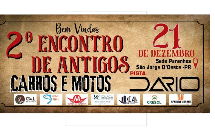 2º ENCONTRO DE ANTIGOS CARROS E MOTOS ACONTECE EM SÃO JORGE D’OESTE