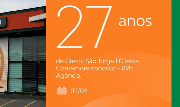 Agência Cresol de São Jorge D’Oeste celebra 27 anos de cooperativismo e desenvolvimento
