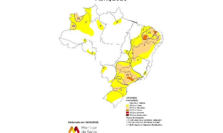Agência Nacional de Águas divulga novo quadro do Monitor de Secas no Paraná