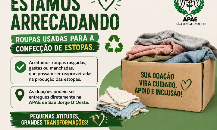 APAE inicia campanha de arrecadação para confecção de estopas