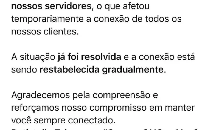 Batistella Telecom normaliza serviços após instabilidade em servidor