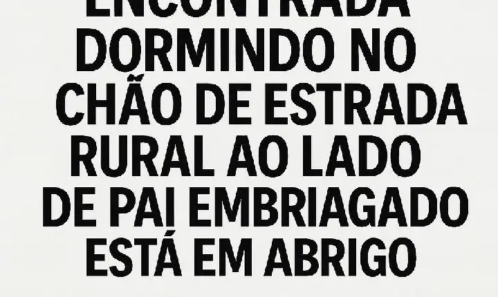 Bebê de 1 ano é encontrada dormindo no chão de estrada rural ao lado do pai embriagado e é levada a abrigo em Ponta Grossa