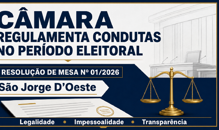 Câmara de São Jorge D’Oeste regulamenta atuação institucional durante o período eleitoral