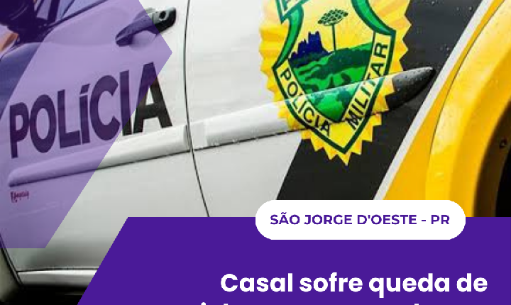 Casal sofre queda de motocicleta em curva da PR-475, na Linha Consoladora