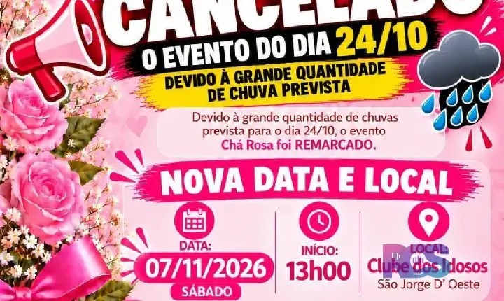 CHÁ ROSA CANCELADO