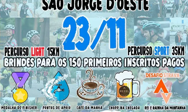 Cicloturismo Rotas do Iguaçu integra programação dos 62 anos de São Jorge D’Oeste neste Domingo (23)