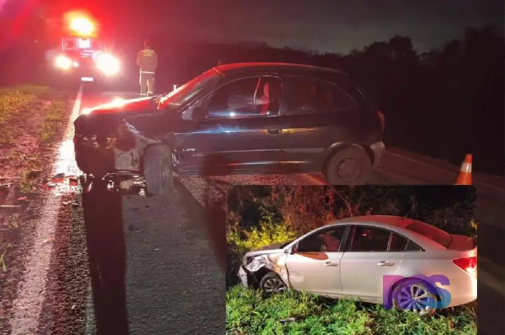 Colisão entre dois carros deixa seis pessoas feridas na PR-281 em Dois Vizinhos