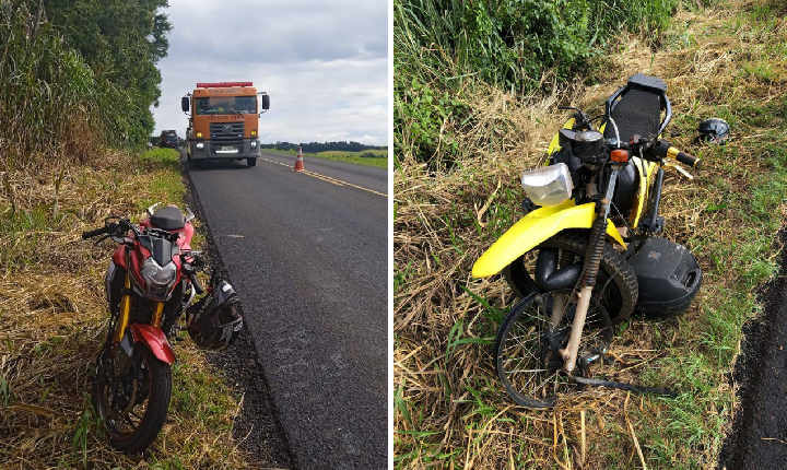 Colisão entre motocicletas e duas pessoas feridas em São Jorge D'Oeste