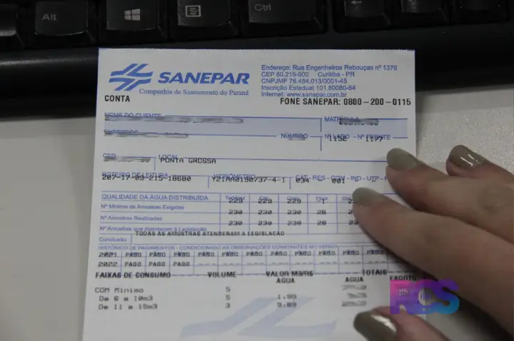 CONTA DA SANEPAR TERÁ DESCONTO DE 25% NA TARIFA MÍNIMA DE ÁGUA E ESGOTO A PARTIR DE OUTUBRO NO PARANÁ