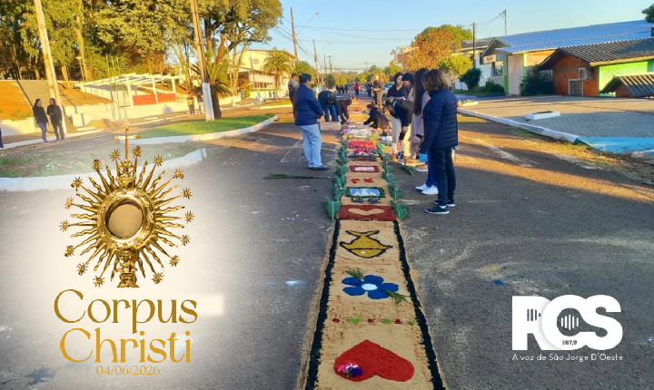 Corpus Christi reúne fiéis em São Jorge D'Oeste com novo trajeto para os tradicionais tapetes
