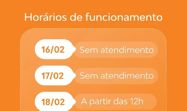 Cresol Liderança - horários de funcionamento durante o período de Carnaval 2026.