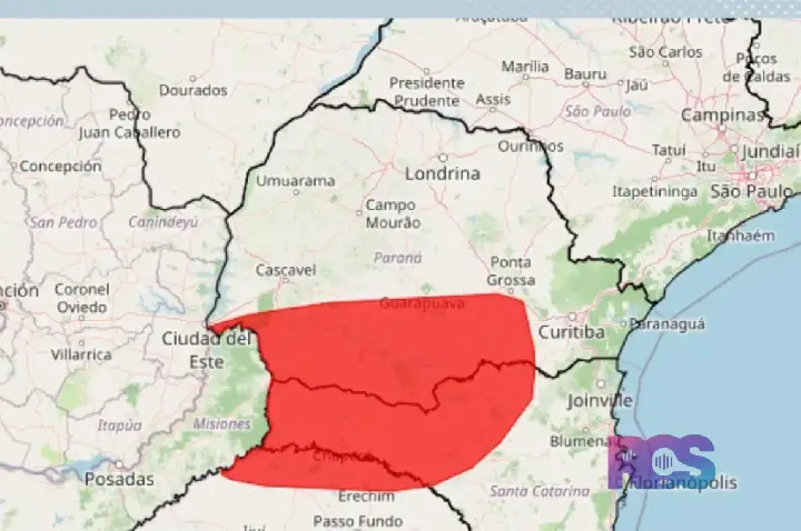 Defesa Civil alerta para risco de chuvas intensas no Paraná; São Jorge D’Oeste deve acompanhar a previsão