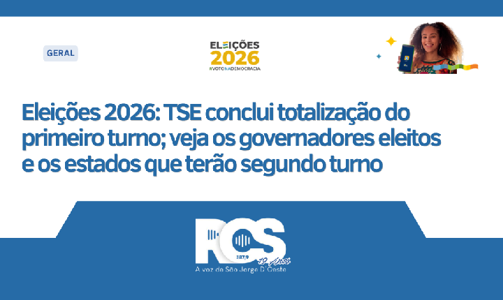 Eleições 2026: TSE conclui totalização do primeiro turno; veja os governadores eleitos e os estados que terão segundo turno