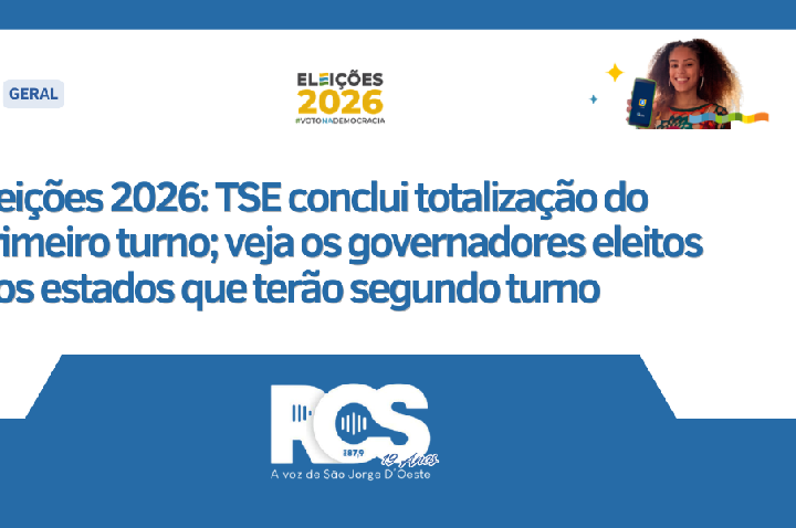 Eleições 2026: TSE conclui totalização do primeiro turno; veja os governadores eleitos e os estados que terão segundo turno
