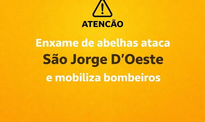 Enxame de abelhas provoca ataque no centro de São Jorge D’Oeste e mobiliza equipes de emergência
