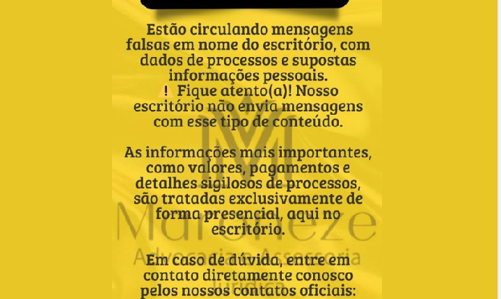 Escritório Maroneze Alerta sobre Mensagens Falsas em Nome da Advocacia