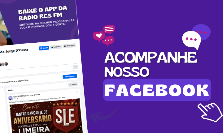 Facebook oficial da Rádio RCS FM