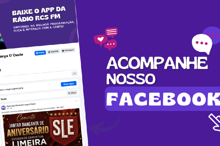 Facebook oficial da Rádio RCS FM