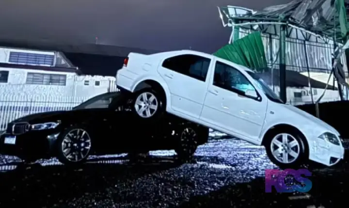Fenômeno que levantou carro e jogou sobre outro veículo em Francisco Beltrão é identificado como microburst
