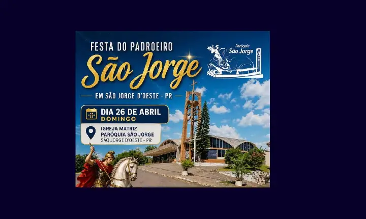 Festa do Padroeiro São Jorge acontece neste domingo em São Jorge D’Oeste