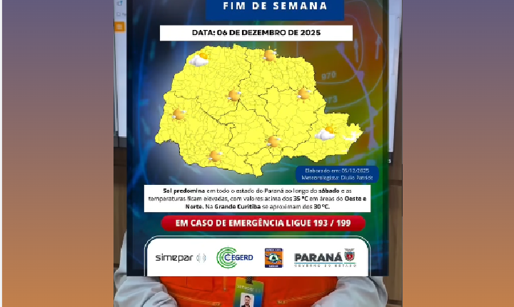 Fim de semana de sol e calor no Paraná, com tempo firme em São Jorge D'Oeste!
