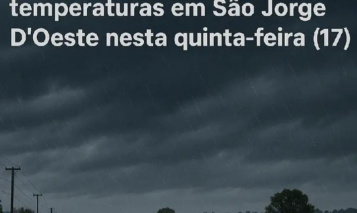 Frente fria avança e derruba temperaturas em São Jorge D’Oeste nesta quinta-feira (17)