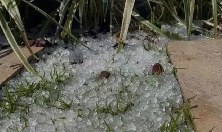 Granizo transforma paisagem em Cascavel