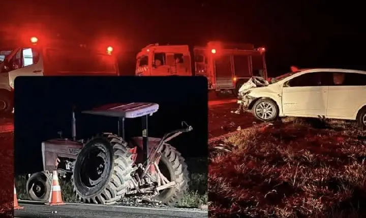Grave colisão entre carro e trator deixa um ferido em estado grave na PR-180, em Dois Vizinhos
