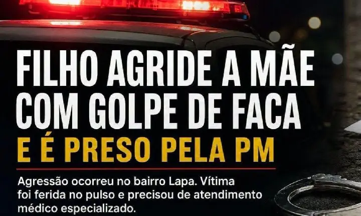 Homem é preso após agredir a própria mãe com golpe de faca em São Jorge D'Oeste