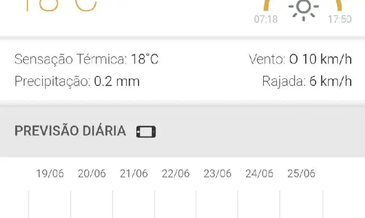 Instabilidade e chegada do inverno marcam as condições do tempo em São Jorge D’Oeste entre os dias 20 e 22 de Junho
