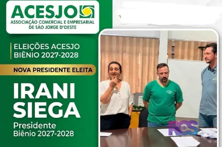 Irani Siega é reconduzida à presidência da Associação Comercial de São Jorge D’Oeste com 100% dos votos