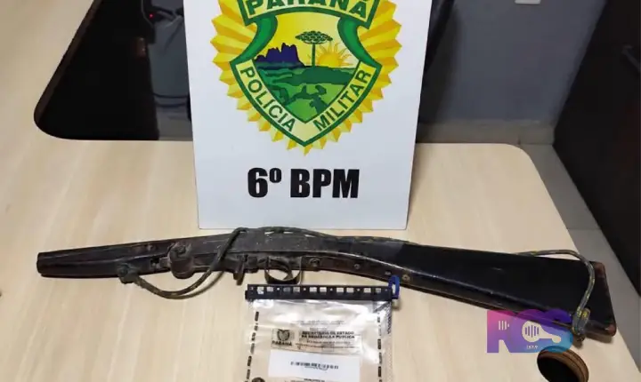 Jovem de 21 anos é preso e adolescente apreendido com garrucha calibre 12 em Espigão Alto do Iguaçu