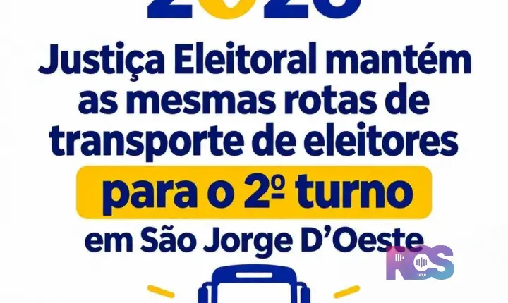 Justiça Eleitoral mantém as mesmas rotas de transporte de eleitores para o 2º turno em São Jorge D’Oeste