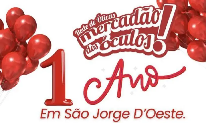 Mercadão dos Óculos comemora nesta Sexta (15), um ano em São Jorge D'Oeste
