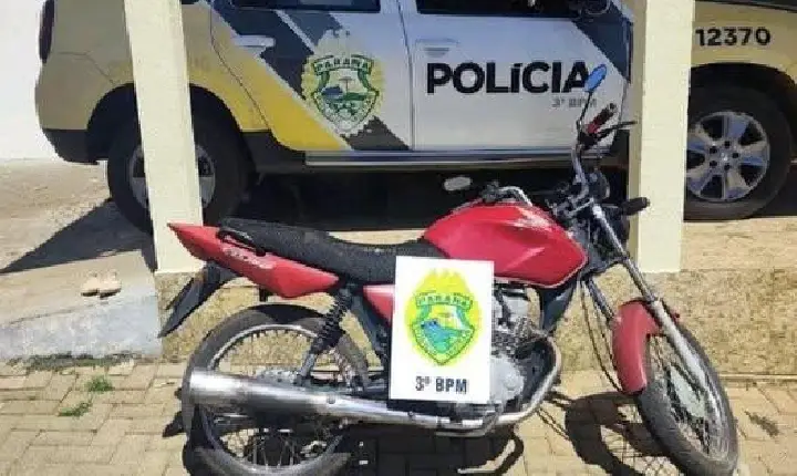 Motocicleta com licenciamento vencido  é apreendida em São Jorge D’Oeste