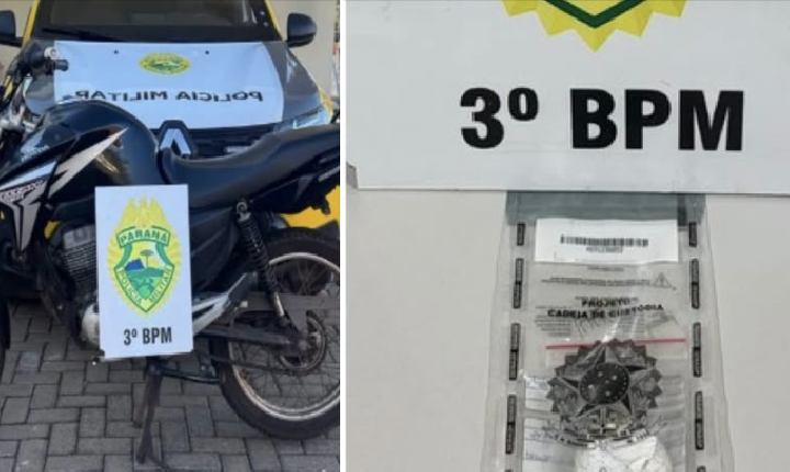 Motociclista é detido por porte de maconha durante abordagem da Polícia Militar em São Jorge D'Oeste