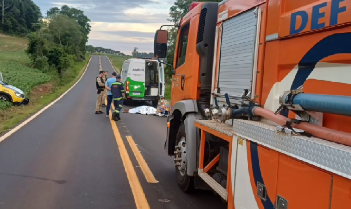 Mulher de 24 anos morre após queda de motocicleta na PR-475, em São Jorge D’Oeste