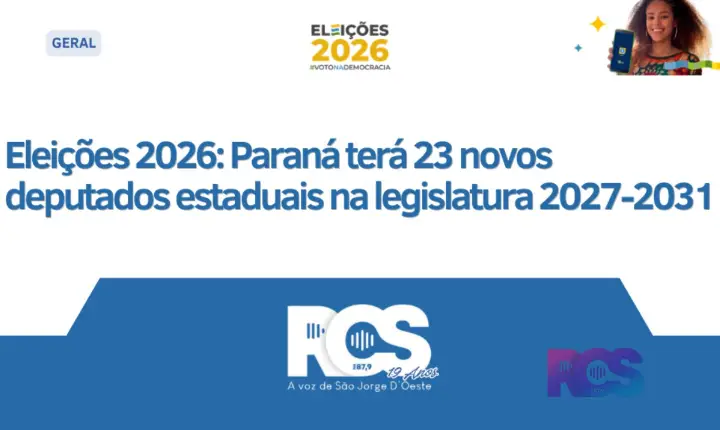 Paraná terá 23 novos deputados estaduais na legislatura 2027-2031