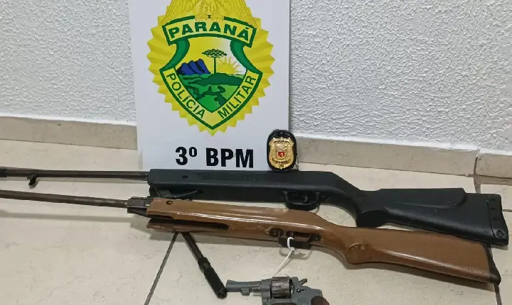 PCPR e Polícia Militar cumprem mandados de busca e apreensão em São Jorge D' Oeste e aprendem arma de fogo