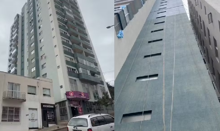 Pintor cai do 7º andar de prédio e sobrevive; acidente aconteceu em Pato Branco