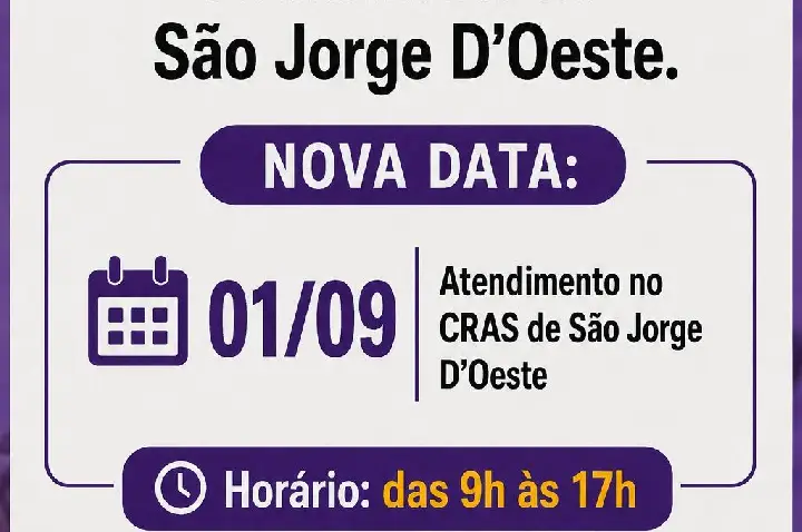 Polícia Civil informa a nova data de atendimento em São Jorge D’Oeste