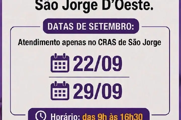 Polícia Civil informa novas datas de atendimento em São Jorge D’Oeste