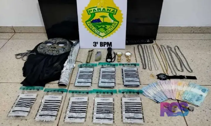 Polícia Militar desmantela ponto de tráfico e apreende drogas, dinheiro e objetos em Itapejara D’Oeste