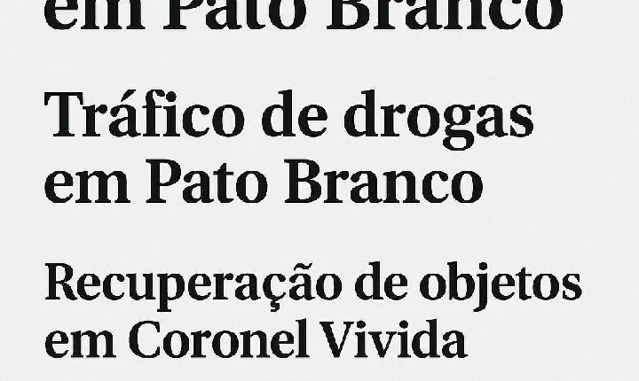 Polícia Militar do Paraná registra ocorrências de tráfico de drogas, estelionato e recuperação de objetos furtados na região Sudoeste