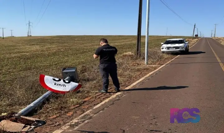 Radar de velocidade é encontrado arrancado em estrada rural de Dois Vizinhos