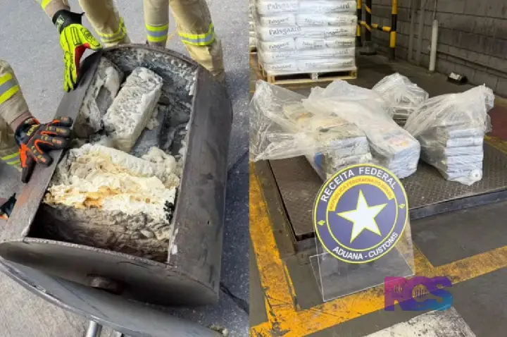 Receita Federal apreende 98,5 quilos de cocaína escondidos em cilindros no Porto de Paranaguá