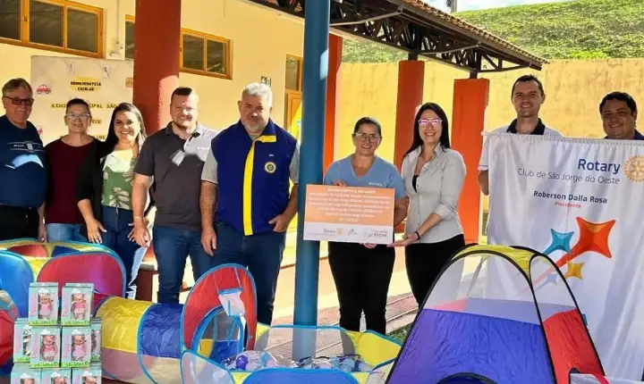 Rotary Club de São Jorge D’Oeste entrega brinquedoteca à Escola Municipal São Jorge com apoio da Cresol