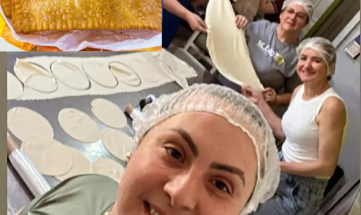 Rotary Club de São Jorge D’Oeste prepara o Pastel Solidário com dedicação e espírito comunitário.